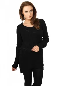 Urban Classics Ladies Long Wideneck Sweater black - Size:5XL