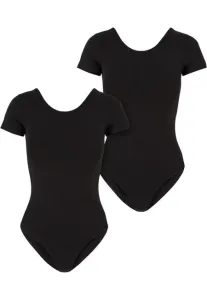 Urban Classics Ladies Organic Stretch Jersey Body 2-Pack black+black - Size:5XL
