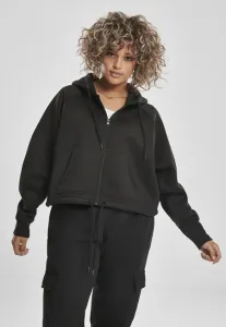 Urban Classics Ladies Oversized Short Raglan Zip Hoody black - Size:L