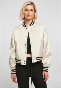 Urban Classics Ladies Short Oversized Satin College Jacket softseagrass - Size:XXL