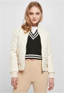 Urban Classics Ladies Diamond Quilt Nylon Jacket whitesand - Size:XL