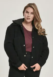 Urban Classics Ladies Oversized Corduroy Sherpa Jacket black/black - 3XL