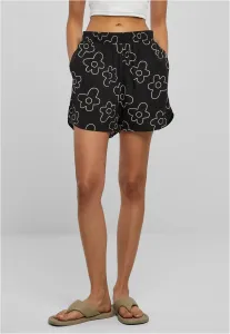 Urban Classics Ladies AOP Viscose Resort Shorts blackflower - Size:XXL
