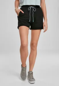 Urban Classics Ladies Beach Terry Shorts black - Size:XS