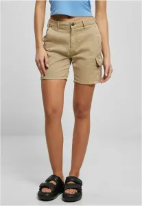 Urban Classics Ladies High Waist Cargo Shorts unionbeige - Size:31