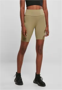 Urban Classics Ladies High Waist Tech Mesh Cycle Shorts khaki - Size:3XL