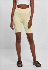 Urban Classics Ladies High Waist Tech Mesh Cycle Shorts softyellow - Size:S