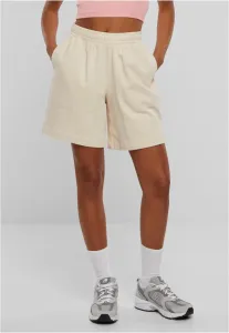 Urban Classics Ladies Organic Terry Bermuda Pants whitesand - Size:4XL