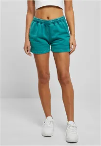 Urban Classics Ladies Stone Washed Shorts watergreen - Size:XL