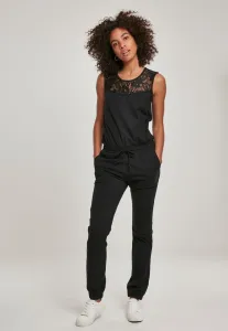 Urban Classics Ladies Lace Block Jumpsuit black - Size:4XL