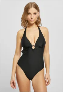 Urban Classics Ladies Recycled Neckholder Swimsuit black - Size:L