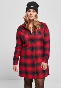 Urban Classics Ladies Check Shirt Dress darkblue/red - Size:4XL