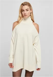 Urban Classics Ladies Cold Shoulder Turtelneck Sweater whitesand - Size:3XL
