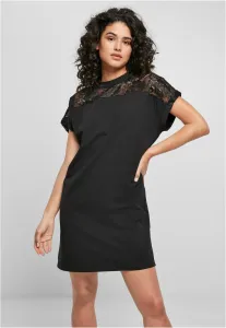 Urban Classics Ladies Lace Tee Dress black - Size:5XL