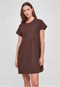 Urban Classics Ladies Organic Empire Valance Tee Dress brown - Size:3XL