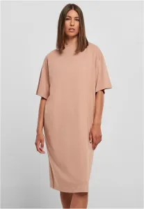 Urban Classics Ladies Organic Long Oversized Tee Dress amber - Size:3XL