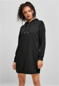 Urban Classics Ladies Organic Oversized Terry Hoody Dress black - Size:4XL