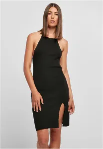 Urban Classics Ladies Rib Knit Neckholder Dress black - Size:M