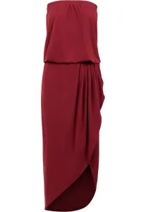 Urban Classics Ladies Viscose Bandeau Dress burgundy - Size:XXL