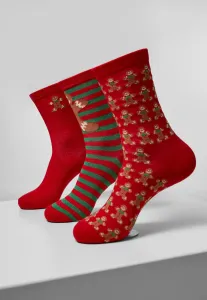 Urban Classics Christmas Gingerbread Lurex Socks 3-Pack multicolor - Size:35–38
