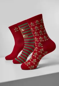 Urban Classics Christmas Gingerbread Lurex Socks 3-Pack multicolor - Size:39–42