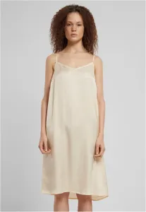 Urban Classics Ladies Viscose Satin Slip Dress whitesand - Size:3XL