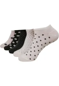 Urban Classics No Show Socks Dots 5-Pack white/black - Size:35–38