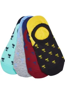 Urban Classics Reccyled Yarn Invisbile Palmtree Socks 4-Pack multicolor - Size:35–38