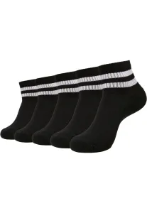 Urban Classics Sporty Half Cuff Logo Socks 5-Pack black - Size:39–42