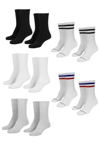 Urban Classics Sporty Socks 10-Pack blk/wht/gry+wht/nvy/rd+wht/blk - Size:43–46