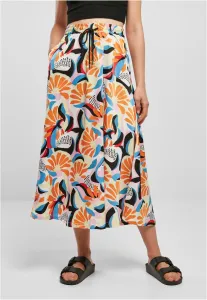 Urban Classics Ladies AOP Satin Midi Skirt magicmangoabstract - Size:XXL
