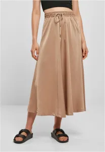Urban Classics Ladies Satin Midi Skirt softtaupe - Size:XXL