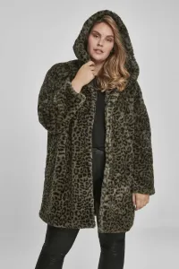 Urban Classics Ladies Leo Teddy Coat darkolive leo - Size:4XL