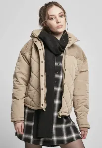 Urban Classics Ladies Oversized Diamond Quilt Puffer Jacket softtaupe - Size:XS