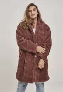 Urban Classics Ladies Oversized Sherpa Coat darkrose - Size:4XL