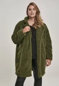 Urban Classics Ladies Oversized Sherpa Coat olive - Size:4XL