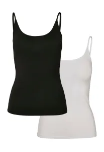 Urban Classics Ladies Basic Top 2-Pack black + white - L