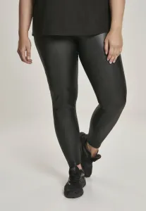 Urban Classics Ladies Faux Leather High Waist Leggings black - Size:5XL