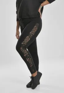 Urban Classics Ladies Lace Striped Leggings black - Size:XXL