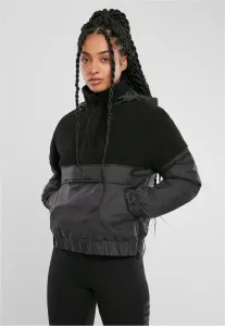 Urban Classics Ladies Sherpa Mix Pull Over Jacket black/black - S
