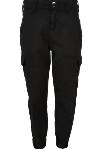 Girls' high-waisted cargo trousers black #8441464