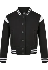 Urban Classics Girls Inset College Sweat Jacket black/white - 134/140