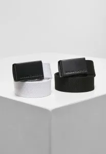 Urban Classics Canvas Belt Kids 2-Pack black+white - One Size