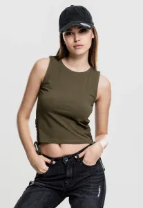 Urban Classics Ladies Lace Up Cropped Top olive - Size:M