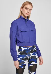 Urban Classics Ladies Cropped Crinkle Nylon Pull Over Jacket bluepurple - L