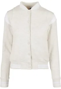 Urban Classics Ladies Inset College Sweat Jacket lightgrey/white - M