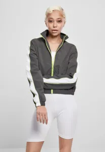 Urban Classics Ladies Short Piped Track Jacket darkshadow/electriclime - S