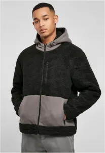 Urban Classics Hooded Sherpa Jacket black/asphalt - L