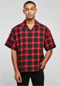 Urban Classics Loose Checked Resort Shirt black/red - XS