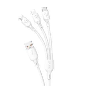 Dudao L8A-3in1 USB-A/USB-C - microUSB - Lightning Cable 480Mb/s 6A 1.2m white